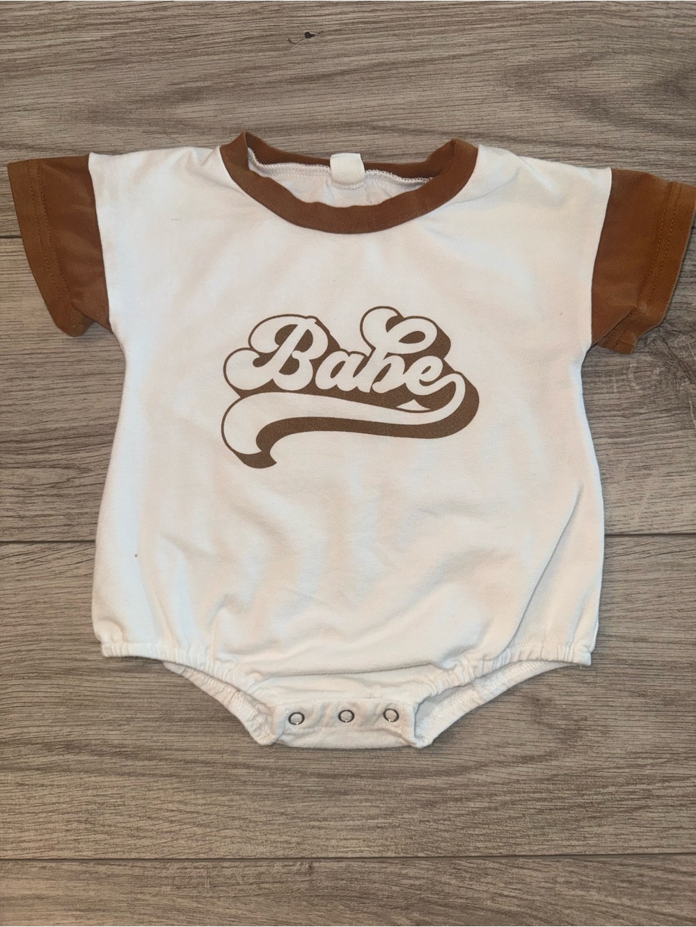 Baby Retro Babe Bubble Romper Brown Cream Size 80